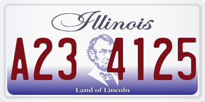 IL license plate A234125