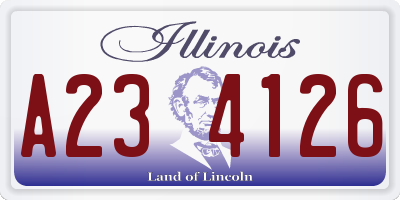 IL license plate A234126