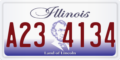 IL license plate A234134