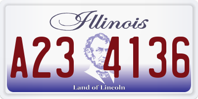 IL license plate A234136