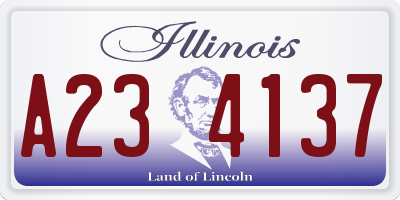 IL license plate A234137