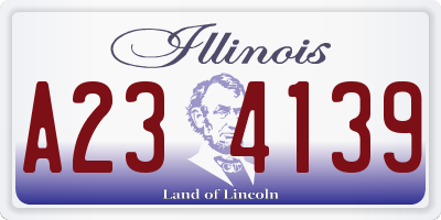 IL license plate A234139