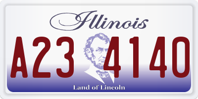 IL license plate A234140