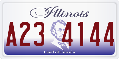 IL license plate A234144