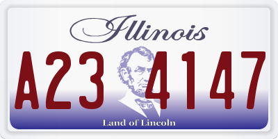 IL license plate A234147
