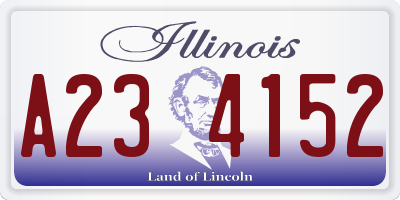 IL license plate A234152