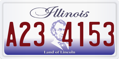 IL license plate A234153