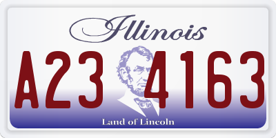 IL license plate A234163