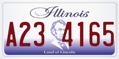 IL license plate A234165