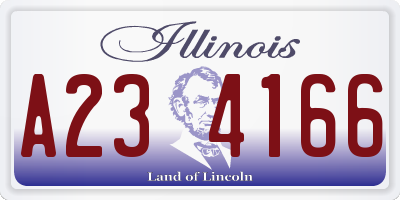 IL license plate A234166