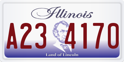 IL license plate A234170