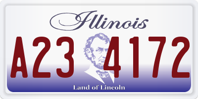 IL license plate A234172
