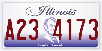 IL license plate A234173