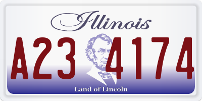 IL license plate A234174