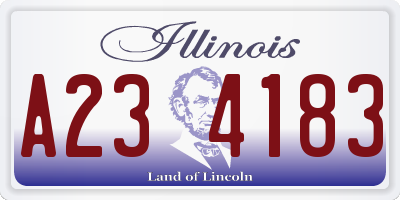 IL license plate A234183