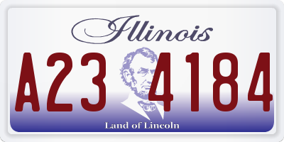 IL license plate A234184