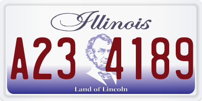 IL license plate A234189