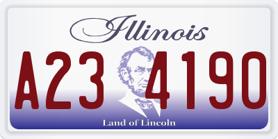 IL license plate A234190