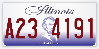 IL license plate A234191
