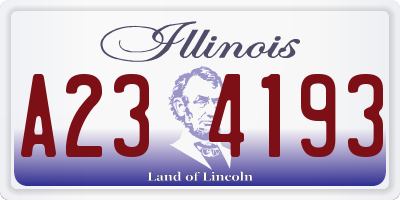 IL license plate A234193