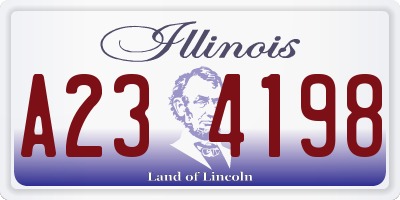 IL license plate A234198