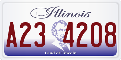 IL license plate A234208