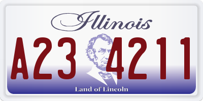 IL license plate A234211