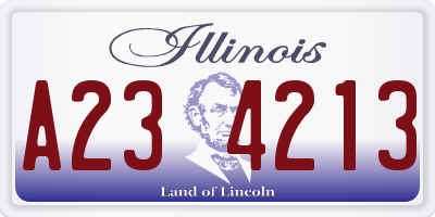 IL license plate A234213