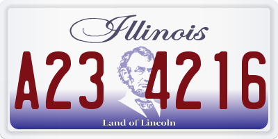 IL license plate A234216