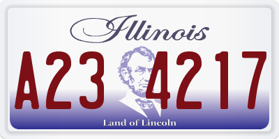 IL license plate A234217