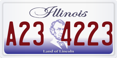 IL license plate A234223