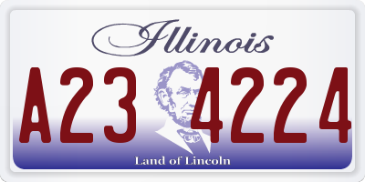 IL license plate A234224