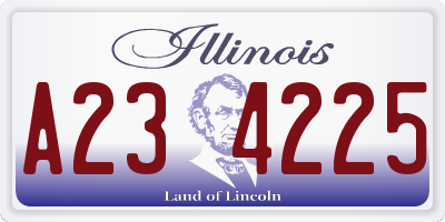 IL license plate A234225