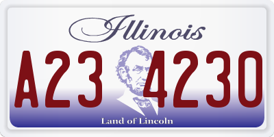 IL license plate A234230