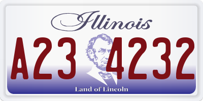 IL license plate A234232