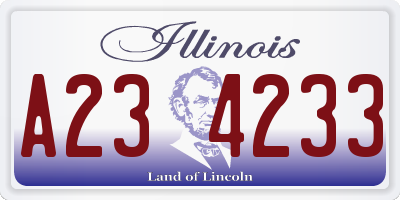 IL license plate A234233