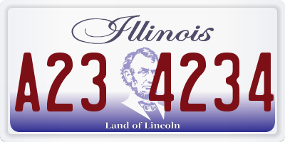 IL license plate A234234