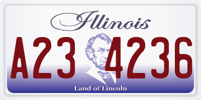 IL license plate A234236