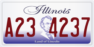 IL license plate A234237