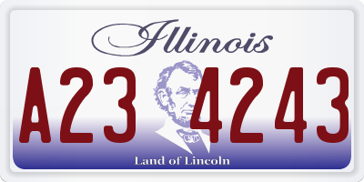 IL license plate A234243