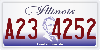 IL license plate A234252