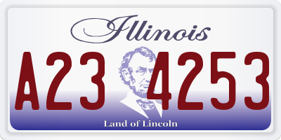 IL license plate A234253