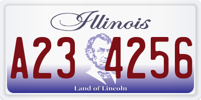 IL license plate A234256