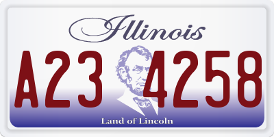 IL license plate A234258