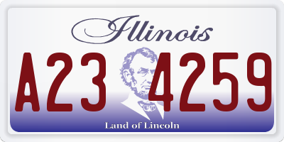 IL license plate A234259