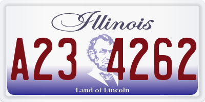 IL license plate A234262