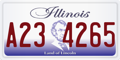 IL license plate A234265