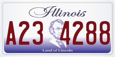 IL license plate A234288