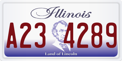 IL license plate A234289