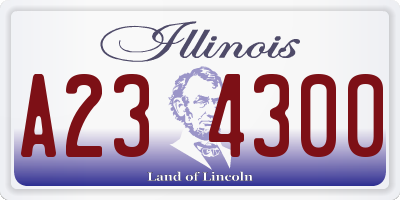 IL license plate A234300